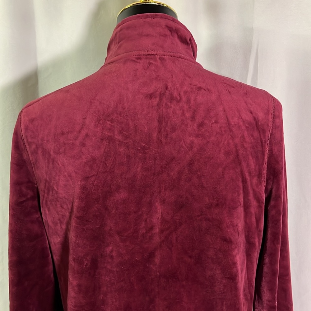 NWT Exertek French Merlot Red Zip Front Velour Jacket - Picture 10 of 16
